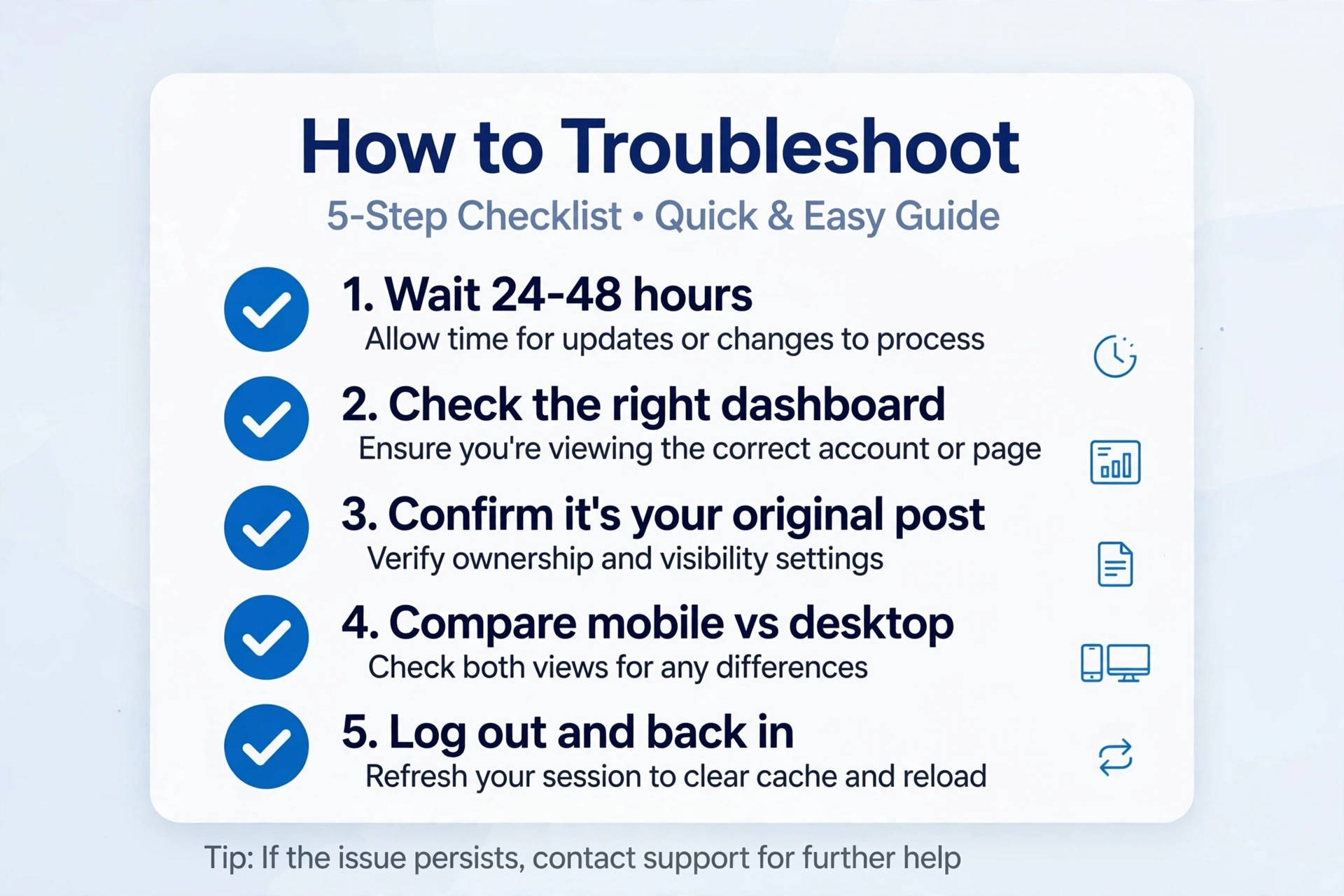 5-step checklist for fixing missing LinkedIn post analytics
